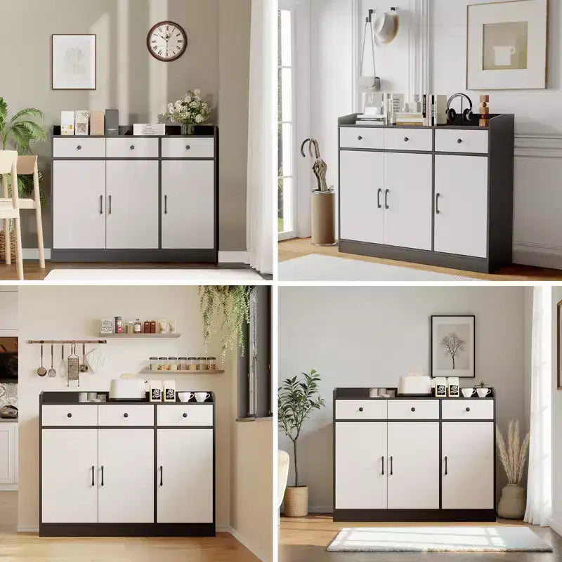 Meuble buffet de bar à café moderne, pour salon, meuble de rangement de cuisine en bois avec étagère réglable pour entrée,