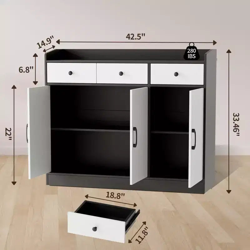 Meuble buffet de bar à café moderne, pour salon, meuble de rangement de cuisine en bois avec étagère réglable pour entrée,