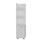Meuble de rangement pour salle de bain, Colonne de salle de bain haute avec meuble bas à 2 portes, 3 étagères ouvertes