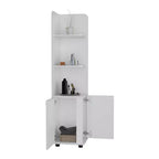 Meuble de rangement pour salle de bain, Colonne de salle de bain haute avec meuble bas à 2 portes, 3 étagères ouvertes
