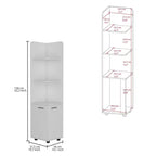 Meuble de rangement pour salle de bain, Colonne de salle de bain haute avec meuble bas à 2 portes, 3 étagères ouvertes