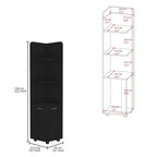 Meuble de rangement pour salle de bain, Colonne de salle de bain haute avec meuble bas à 2 portes, 3 étagères ouvertes