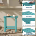 Table d'appoint d'extérieur carrée en PEHD, table de patio Adirondack durable pour la plage/véranda, résistante aux intempéries et facile à assembler