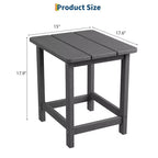 Table d'appoint d'extérieur carrée en PEHD, table de patio Adirondack durable pour la plage/véranda, résistante aux intempéries et facile à assembler