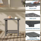 Table d'appoint d'extérieur carrée en PEHD, table de patio Adirondack durable pour la plage/véranda, résistante aux intempéries et facile à assembler