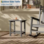 Table d'appoint d'extérieur carrée en PEHD, table de patio Adirondack durable pour la plage/véranda, résistante aux intempéries et facile à assembler