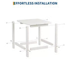 Table d'appoint d'extérieur carrée en PEHD, table de patio Adirondack durable pour la plage/véranda, résistante aux intempéries et facile à assembler