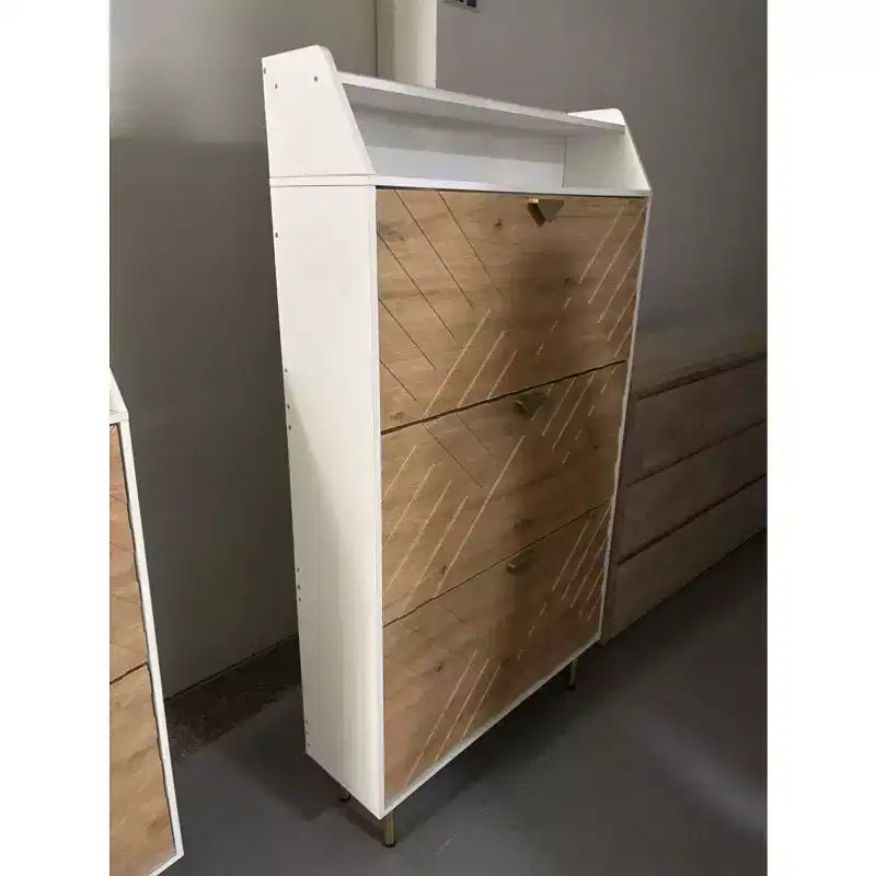 Meuble de rangement autoportant en bois avec étagères réglables, peu encombrant, pour entrées/chambres.