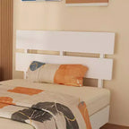 Cadre de lit en bois massif Karl Home, lit double avec tête de lit incluse, lit moderne du milieu du siècle, blanc