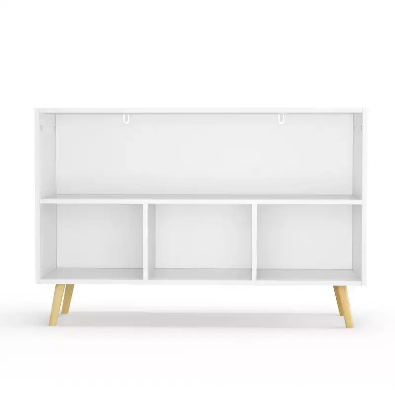 Étagère à livres Whisen Kids avec 3 tiroirs en tissu, multifonctionnelle pour livres/jouets, boucle de sécurité murale, MDF haute densité