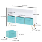 Étagère à livres Whisen Kids avec 3 tiroirs en tissu, multifonctionnelle pour livres/jouets, boucle de sécurité murale, MDF haute densité