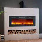 Cheminée électrique murale CuisinSmart 40 po, radiateur de cheminée avec chauffage 750W/1500W, 12 effets de flamme de couleur, télécommande et minuterie