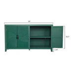 Meuble console de rangement GDFStudio Rhodes mi-siècle moderne en bois de sapin de 150 cm avec 4 portes