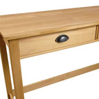 Console Tablette Miel Brun Pin Massif Tiroirs Compacts