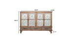 Buffet de rangement GDFStudio Patel en bois de sapin rustique de 150 cm avec 3 tiroirs
