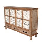 Buffet de rangement GDFStudio Patel en bois de sapin rustique de 150 cm avec 3 tiroirs