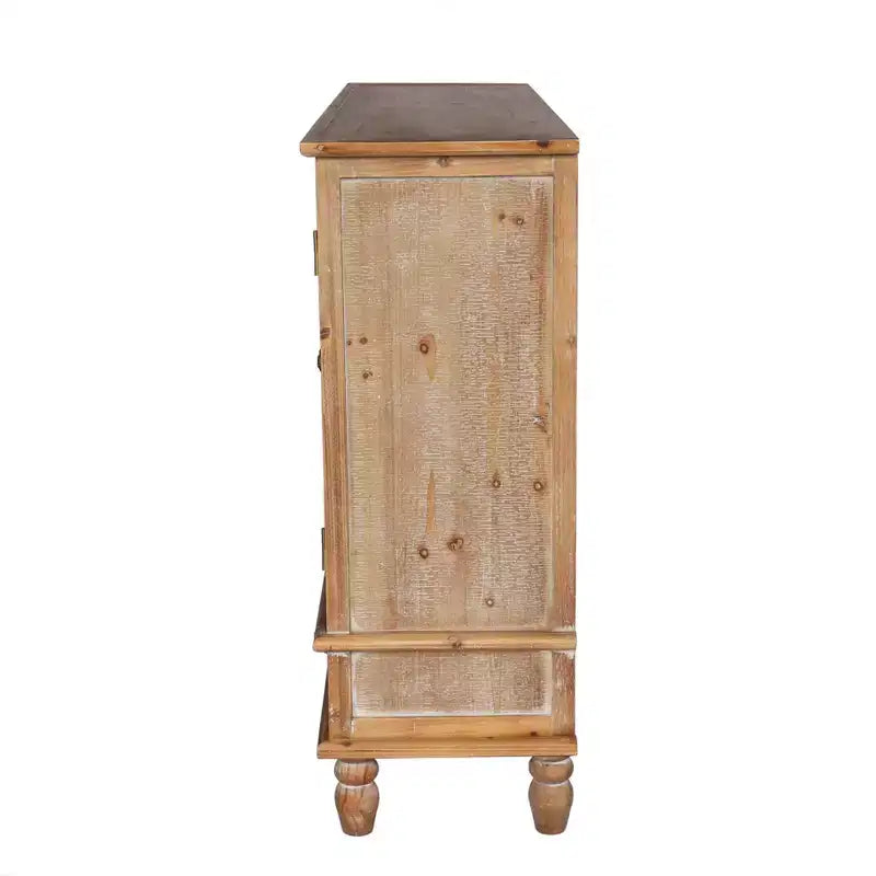 Buffet de rangement GDFStudio Patel en bois de sapin rustique de 150 cm avec 3 tiroirs