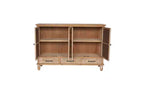 Buffet de rangement GDFStudio Patel en bois de sapin rustique de 150 cm avec 3 tiroirs
