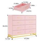 Commode haute COZONY à 8 tiroirs avec plateau en bois, armoire de rangement moderne pour chambre à coucher, salon, couloir