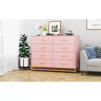 Commode haute COZONY à 8 tiroirs avec plateau en bois, armoire de rangement moderne pour chambre à coucher, salon, couloir