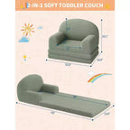 Canapé et fauteuil convertible 2-en-1 pour enfants, canapé-lit design demi-lune, canapé-lit pliant en tissu polaire Teddy pour enfants, housse lavable en machine
