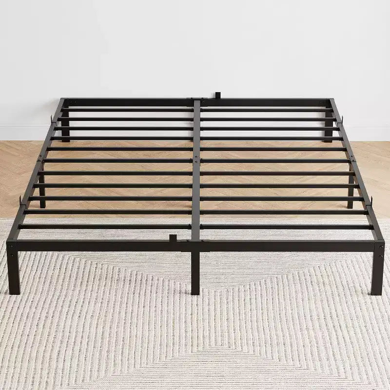 Metal Bed Frame - Heavy Duty Platform Bed Frame with Storage, Steel Supports, No Box Spring Required, Easy Assembly, Noiseless, Black