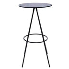 HomeRoots 31 Black Rounded Wood and Iron Bar Table