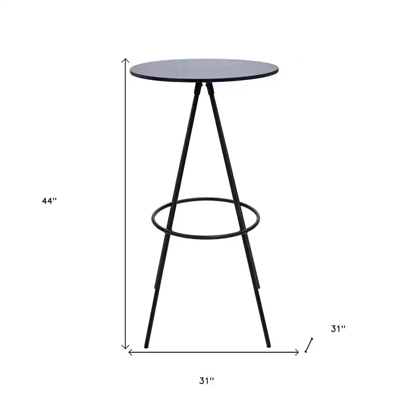Table de bar HomeRoots 31 en bois arrondi et fer noir