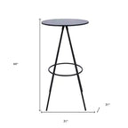 Table de bar HomeRoots 31 en bois arrondi et fer noir
