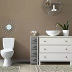 Sorbus Commode Étroite à 4 Tiroirs – avec Cadre en Acier, Plateau en Bois et Bacs en Tissu Faciles à Tirer pour Petits Espaces, Placards, Chambres, Salles de Bain et Buanderies