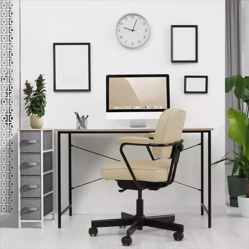 Sorbus Commode Étroite à 4 Tiroirs – avec Cadre en Acier, Plateau en Bois et Bacs en Tissu Faciles à Tirer pour Petits Espaces, Placards, Chambres, Salles de Bain et Buanderies
