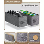 Sorbus Commode Étroite à 4 Tiroirs – avec Cadre en Acier, Plateau en Bois et Bacs en Tissu Faciles à Tirer pour Petits Espaces, Placards, Chambres, Salles de Bain et Buanderies