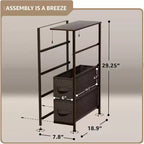 Sorbus Commode Étroite à 4 Tiroirs – avec Cadre en Acier, Plateau en Bois et Bacs en Tissu Faciles à Tirer pour Petits Espaces, Placards, Chambres, Salles de Bain et Buanderies