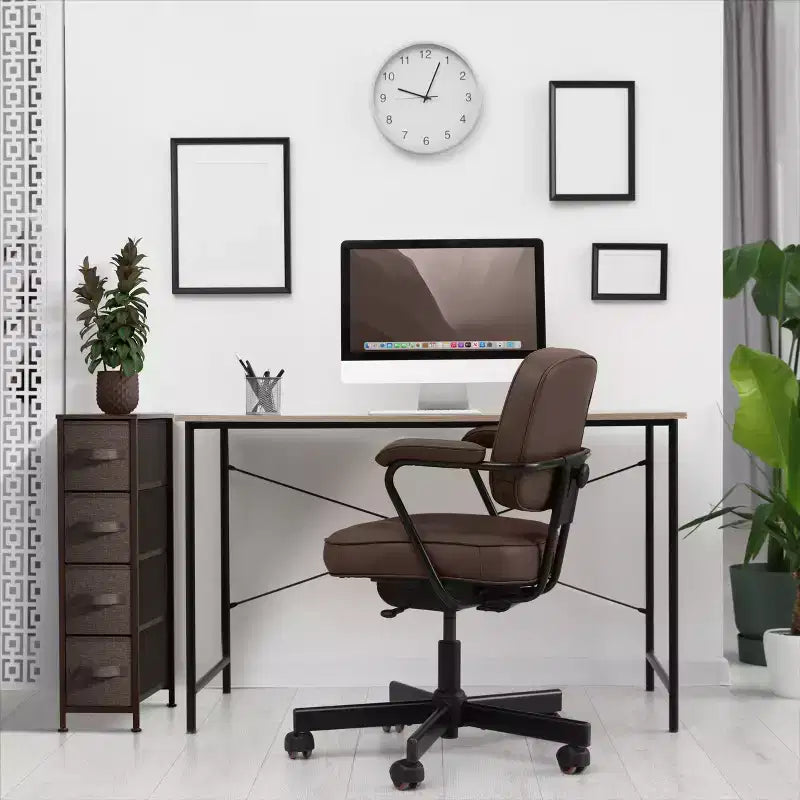Sorbus Commode Étroite à 4 Tiroirs – avec Cadre en Acier, Plateau en Bois et Bacs en Tissu Faciles à Tirer pour Petits Espaces, Placards, Chambres, Salles de Bain et Buanderies