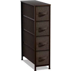 Sorbus Commode Étroite à 4 Tiroirs – avec Cadre en Acier, Plateau en Bois et Bacs en Tissu Faciles à Tirer pour Petits Espaces, Placards, Chambres, Salles de Bain et Buanderies