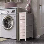 Sorbus Commode Étroite à 4 Tiroirs – avec Cadre en Acier, Plateau en Bois et Bacs en Tissu Faciles à Tirer pour Petits Espaces, Placards, Chambres, Salles de Bain et Buanderies