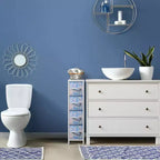 Sorbus Commode Étroite à 4 Tiroirs – avec Cadre en Acier, Plateau en Bois et Bacs en Tissu Faciles à Tirer pour Petits Espaces, Placards, Chambres, Salles de Bain et Buanderies