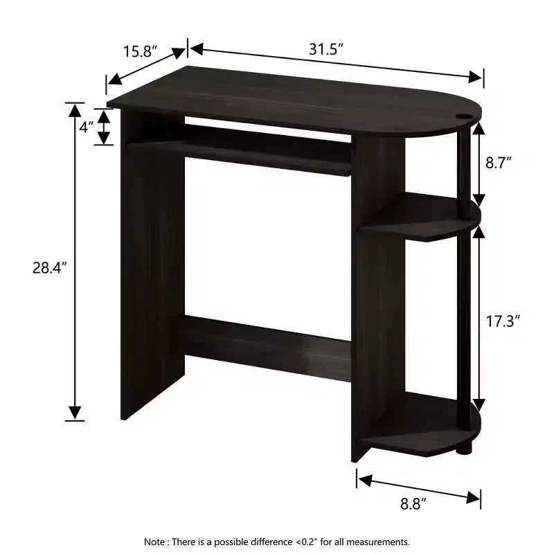 HOMLUX Bureau d'ordinateur large de 15 po avec plateau à clavier et 2 compartiments