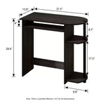 HOMLUX Bureau d'ordinateur large de 15 po avec plateau à clavier et 2 compartiments