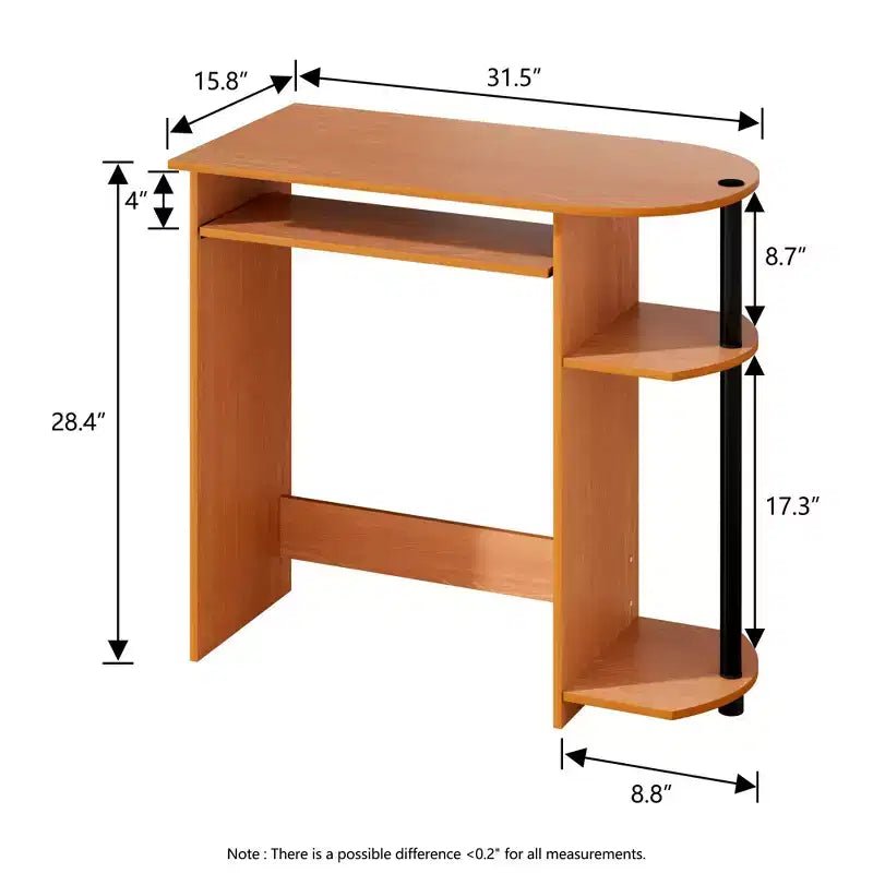HOMLUX Bureau d'ordinateur large de 15 po avec plateau à clavier et 2 compartiments