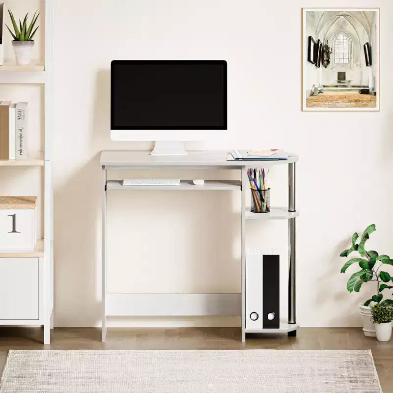 HOMLUX Bureau d'ordinateur large de 15 po avec plateau à clavier et 2 compartiments