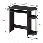 HOMLUX Bureau d'ordinateur large de 15 po avec plateau à clavier et 2 compartiments