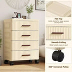 Tiroir de rangement en plastique sur roulettes, tiroir de rangement multifonctionnel, bacs de rangement coulissants, montage facile, pour chambre à coucher, bureau, salon