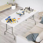VINGLI Table pliante en plastique de 1,8 m, table longue portable pour usage intérieur/extérieur rectangulaire avec poignée de transport, plateau en HDPE lisse, blanc