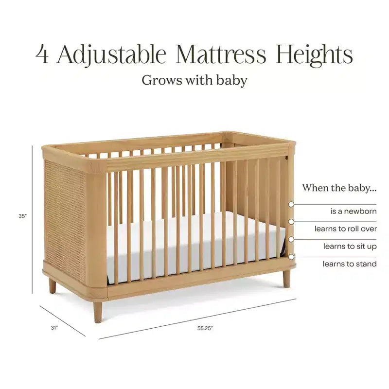 Lit de bébé convertible 3-en-1 Marin avec canne de Namesake