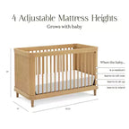 Lit de bébé convertible 3-en-1 Marin avec canne de Namesake