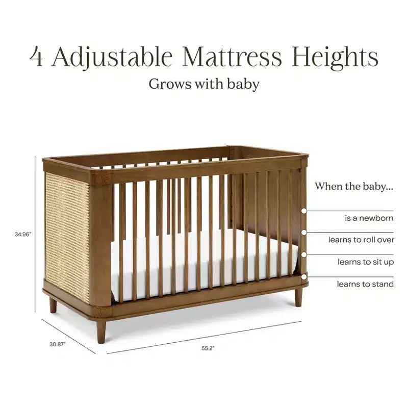 Lit de bébé convertible 3-en-1 Marin avec canne de Namesake