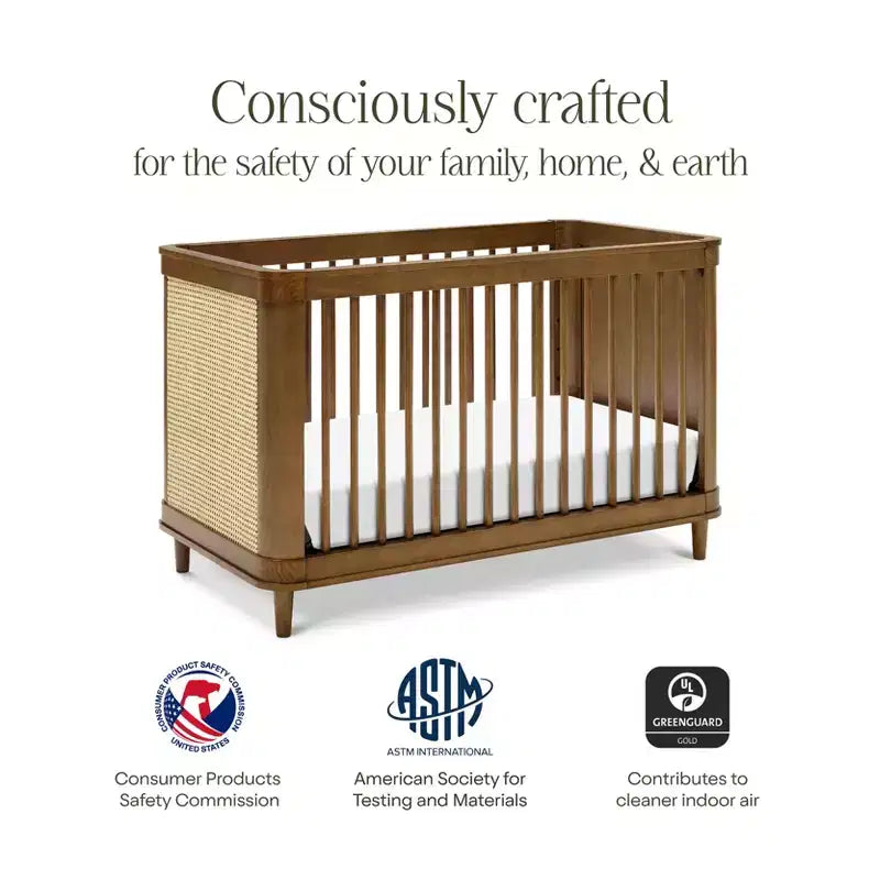 Lit de bébé convertible 3-en-1 Marin avec canne de Namesake