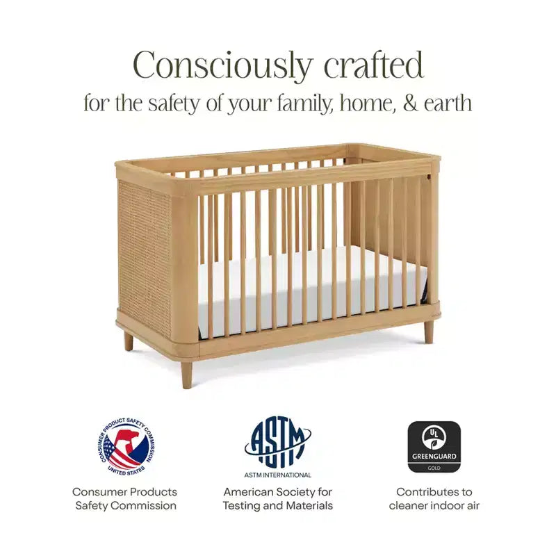 Lit de bébé convertible 3-en-1 Marin avec canne de Namesake