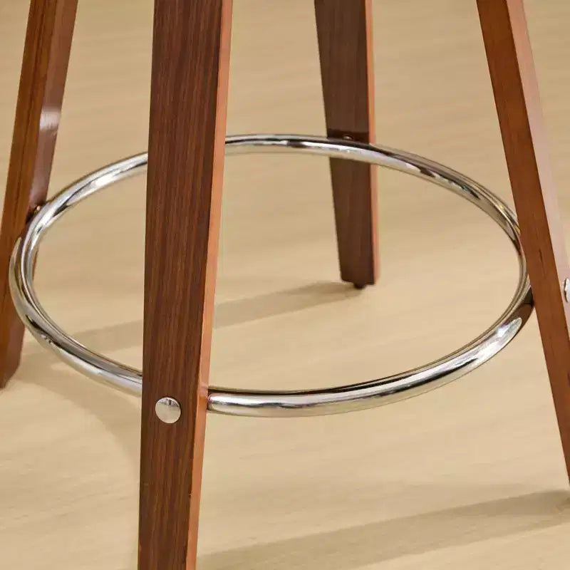 MAYEERTY Tabourets de bar pivotants - Dossier bas, cadre en bois, coussin moelleux, hauteur d'assise de 63,5 cm, lot de 2
